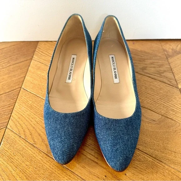 Manolo Blahnik denim flats EU 38 US